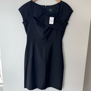 NWT J. Crew Black Sheath Dress Size 4